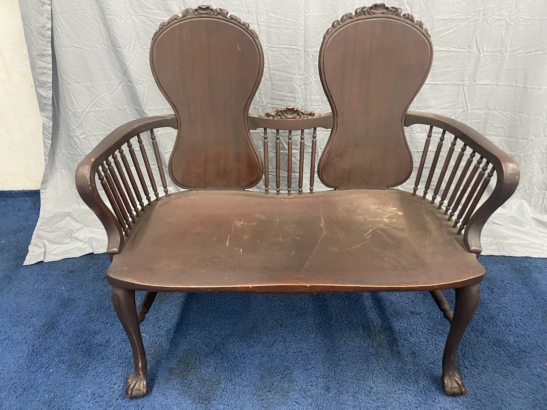 Mahogany Stickley Brandt Chair Co. Settee (1 of 8)