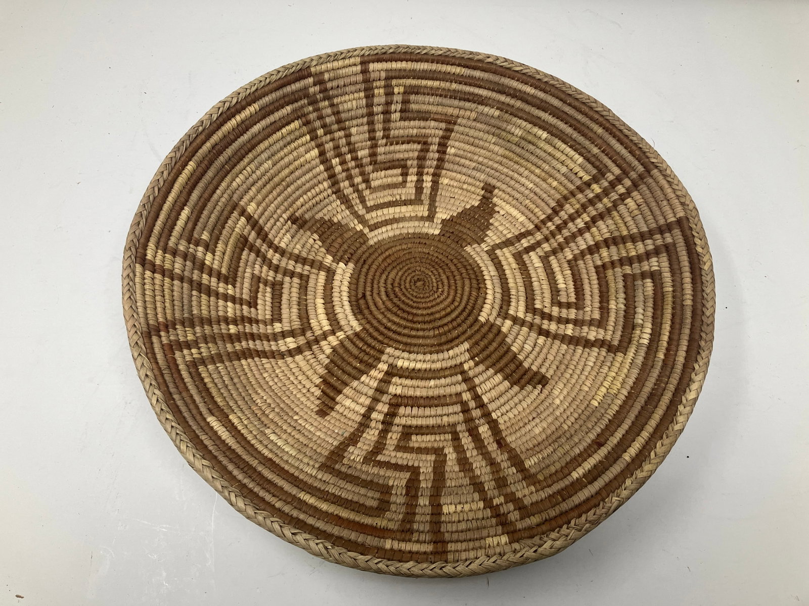 Handwoven Ethnic Basket: 13"W.