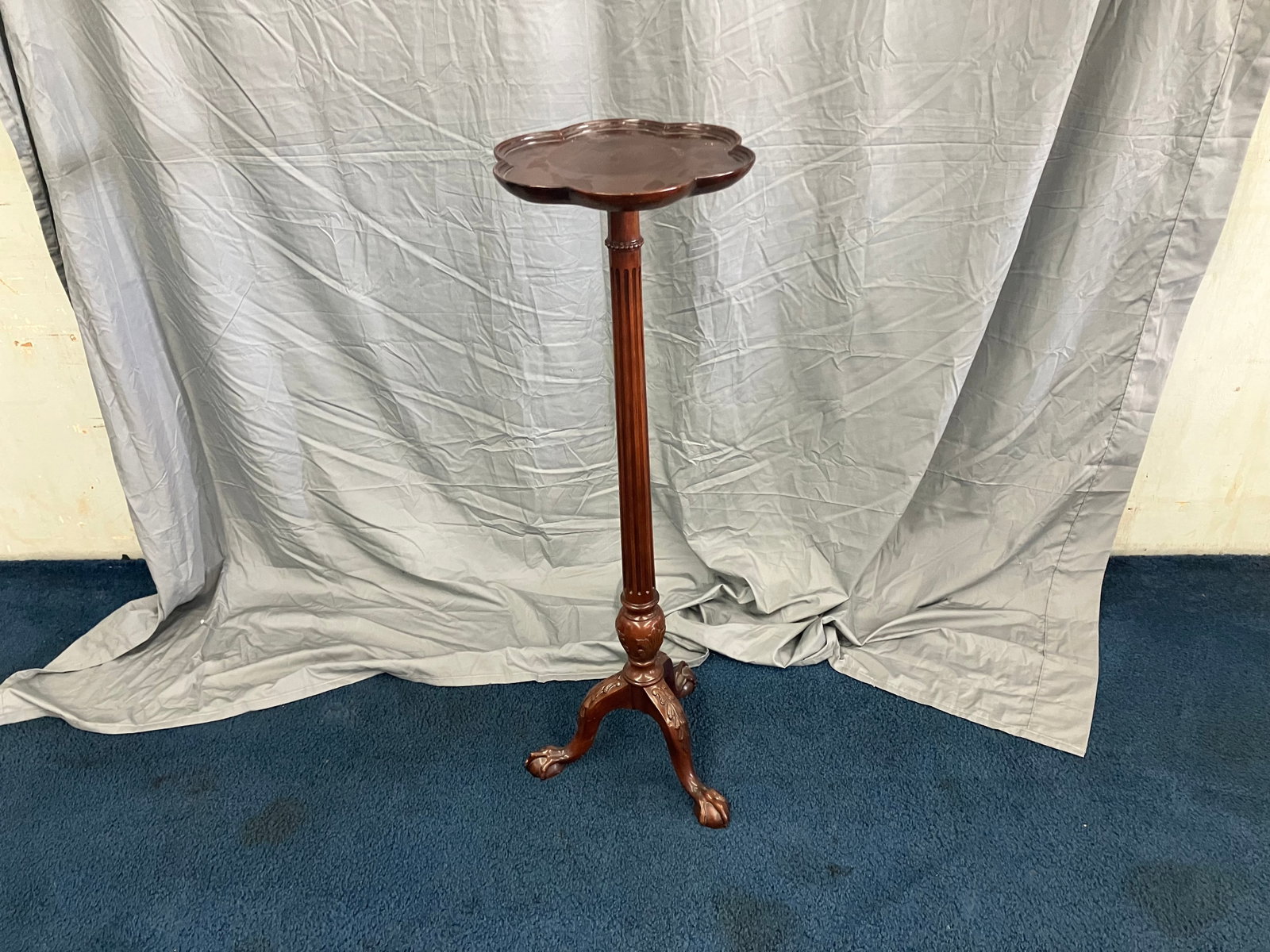 Mahogany Pedestal: 42"x13", sits on carved ball and claw feet