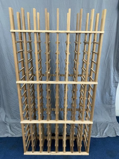 Teakwood Wine Rack: 73"x26"x18", holds 120 bottles, matches item # 106
