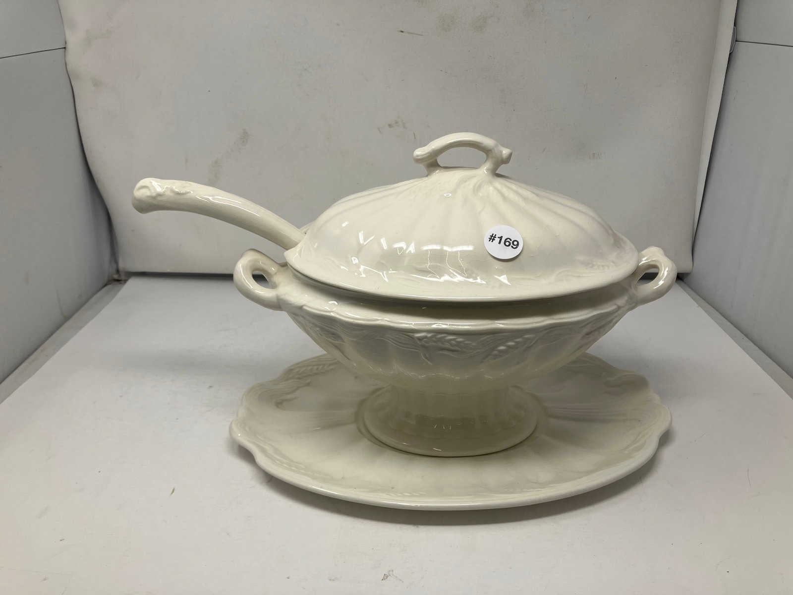Ironstone Tureen: signed on base, 16"W.