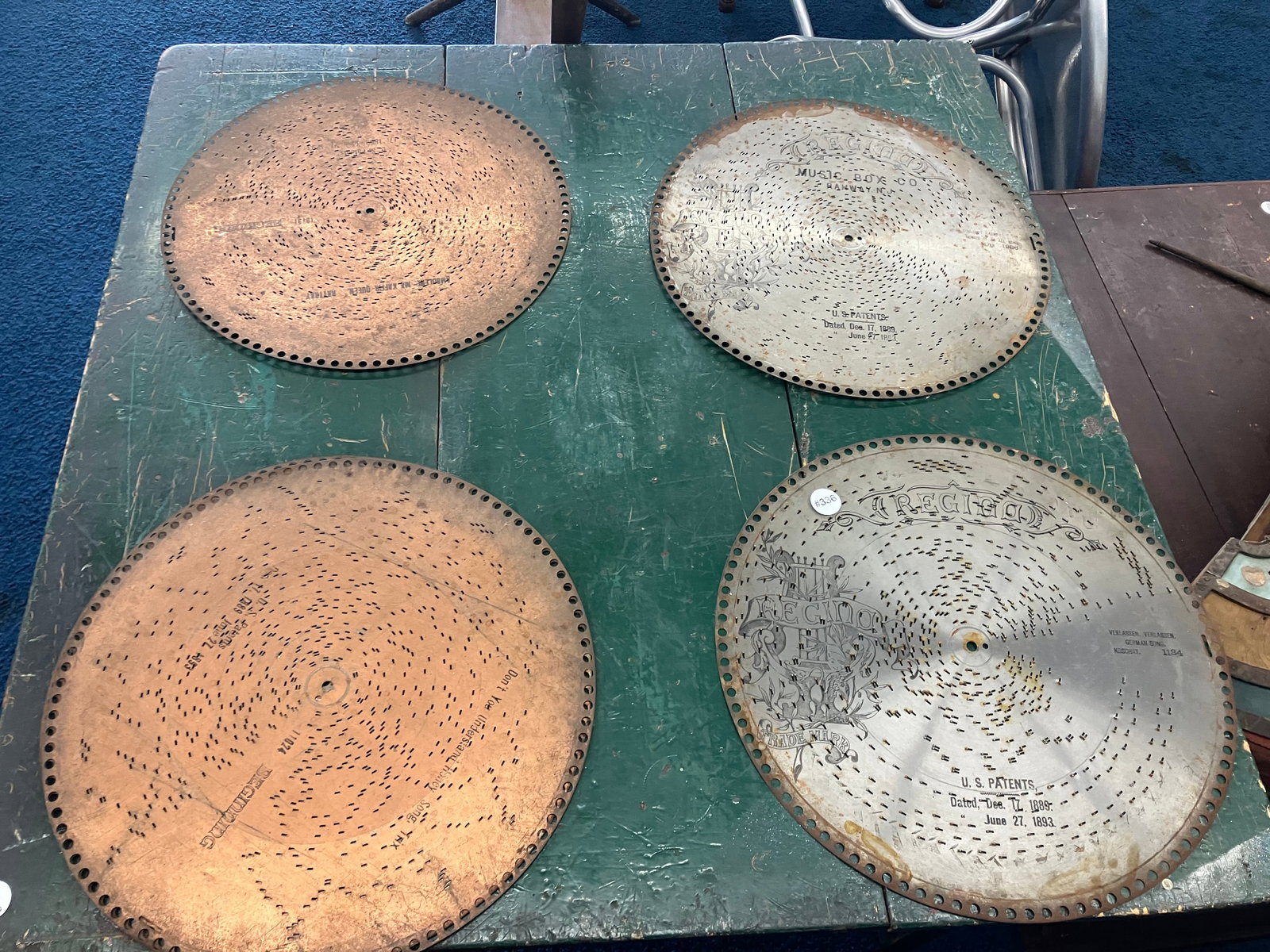 Six Regina Music Box Discs: 15.5"W.