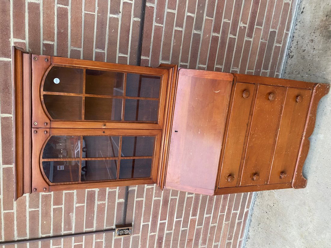 Maple Secretary Desk: 72" x 29" x 17". One piece.