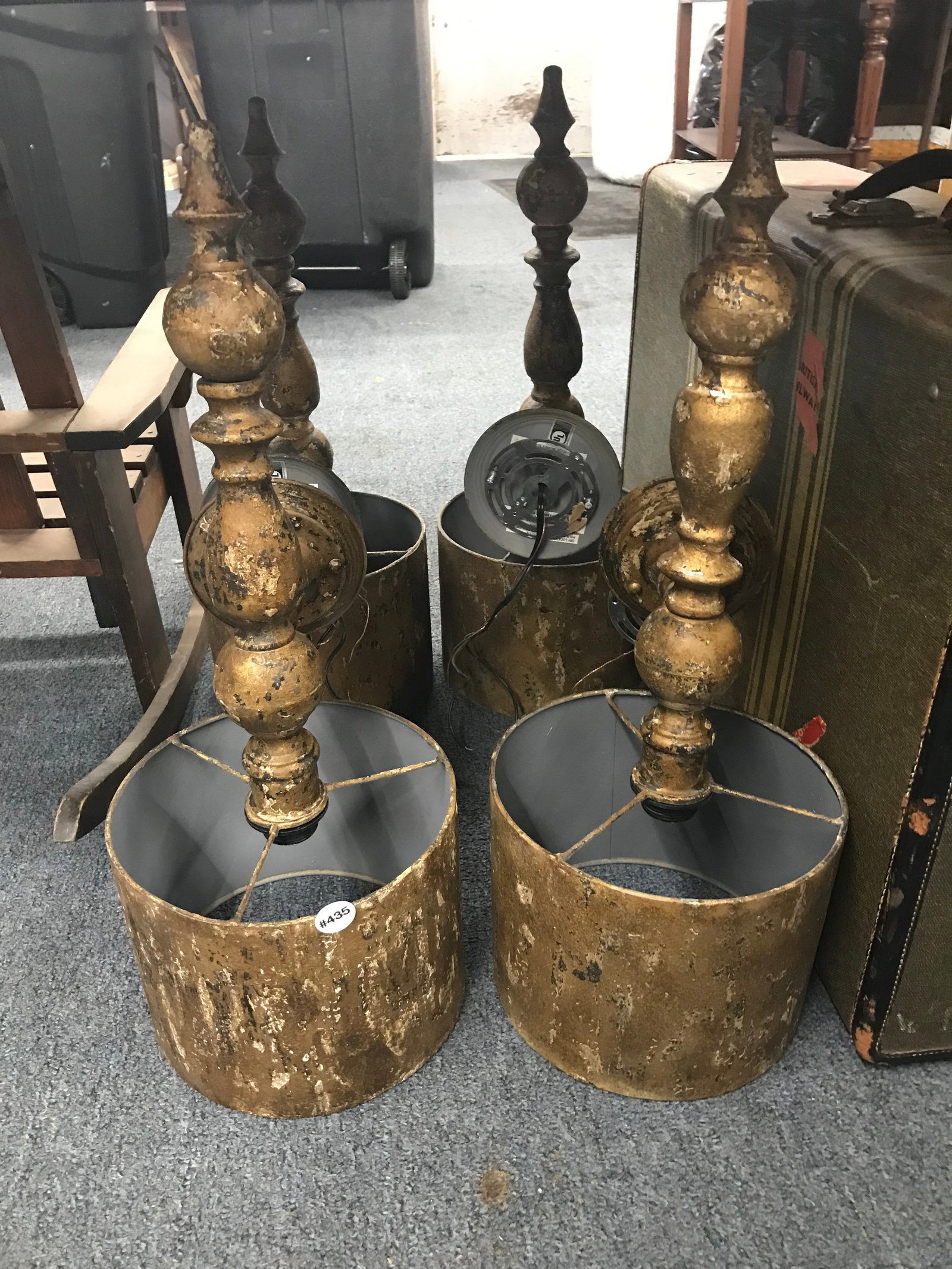 Gilt Style Lamps: 24"H.