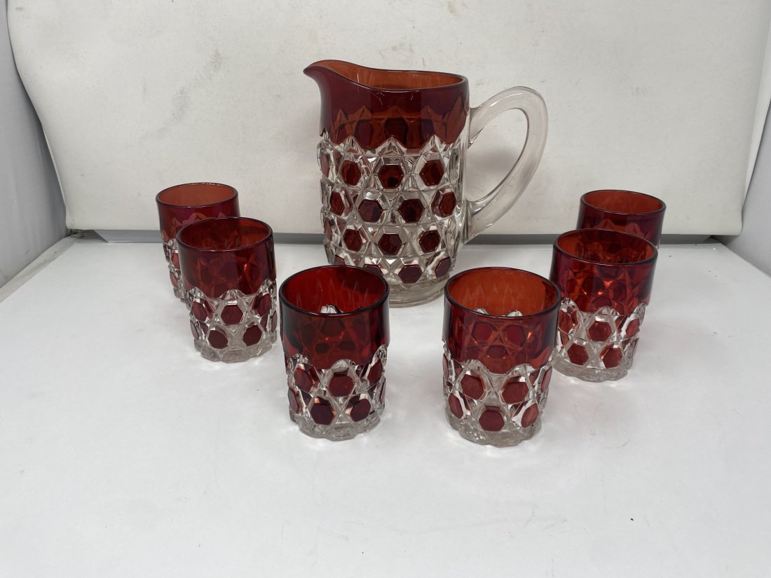 Ruby Glass Water Set (1 of 5)