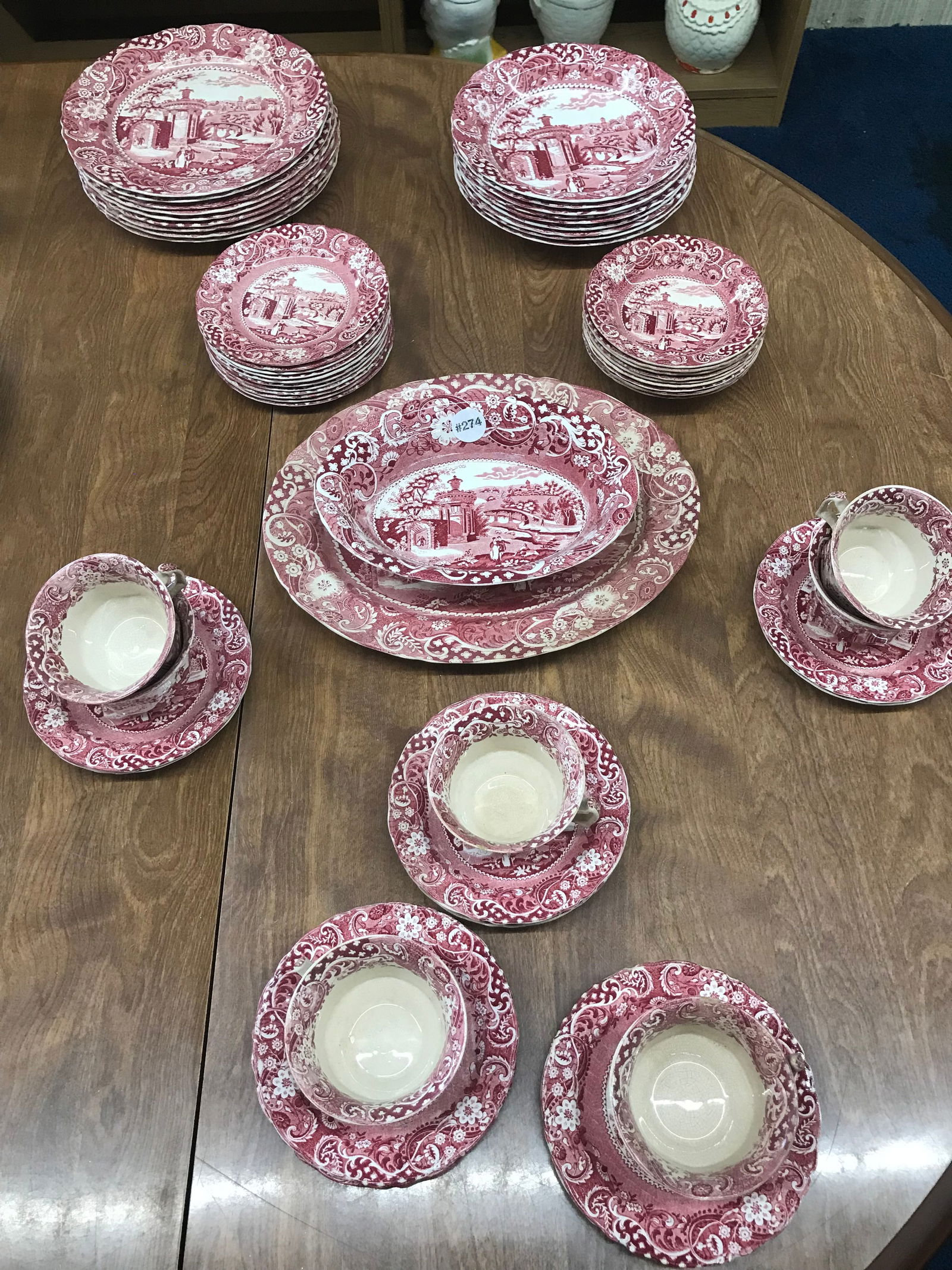 Approx. 50 Pcs Johnson Bros Red Transferware (1 of 7)