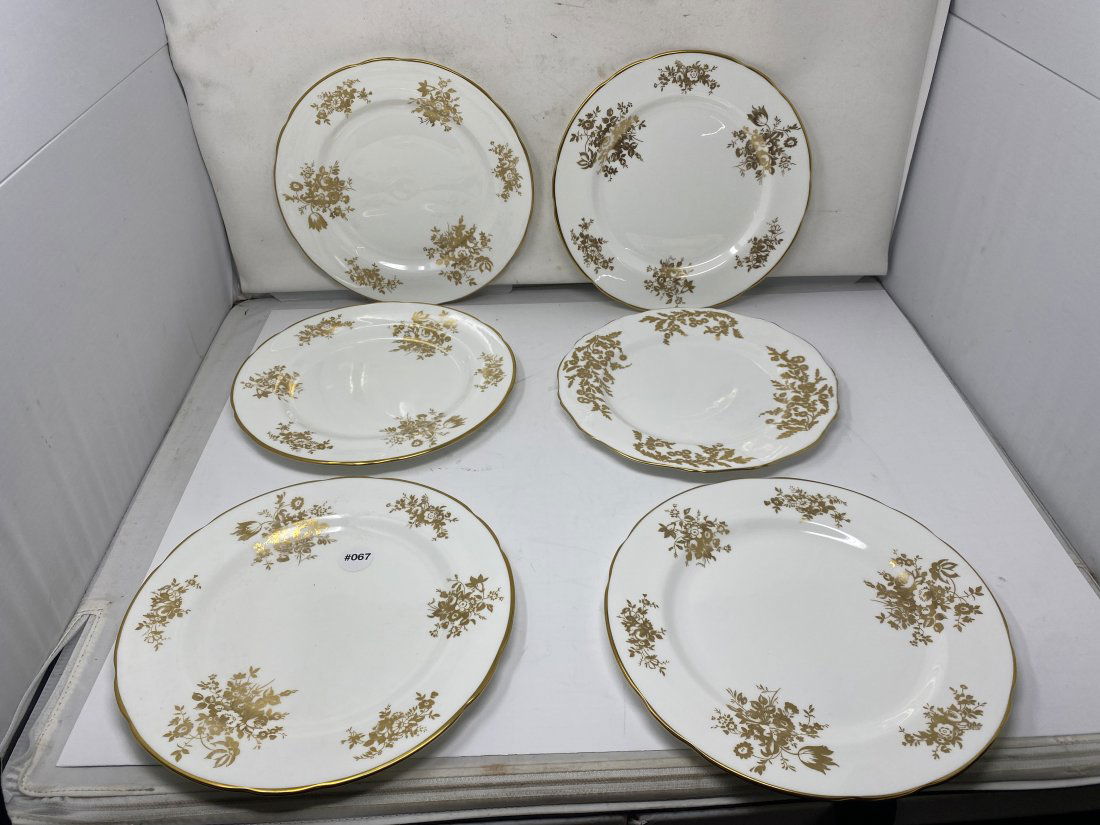Six Hammersly Dinner Plates: 10 3/4" round, signed on back