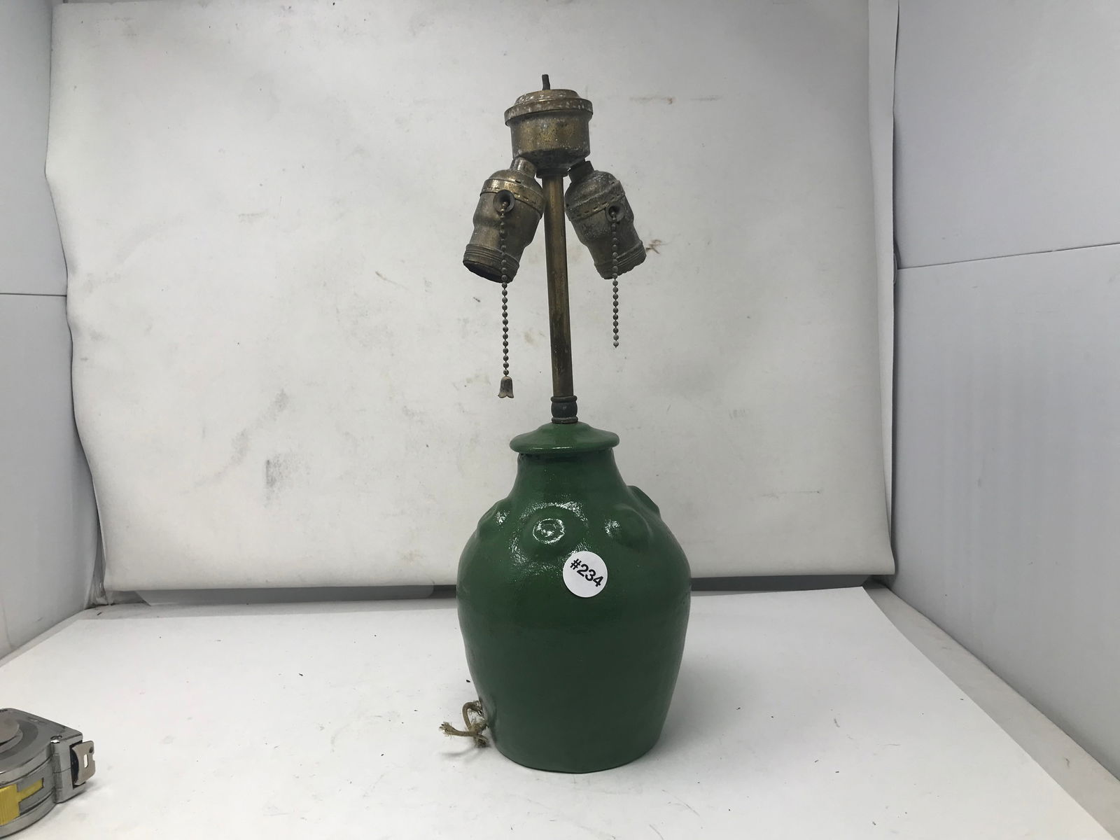 Matte Green Pottery Vase Lamp (1 of 4)