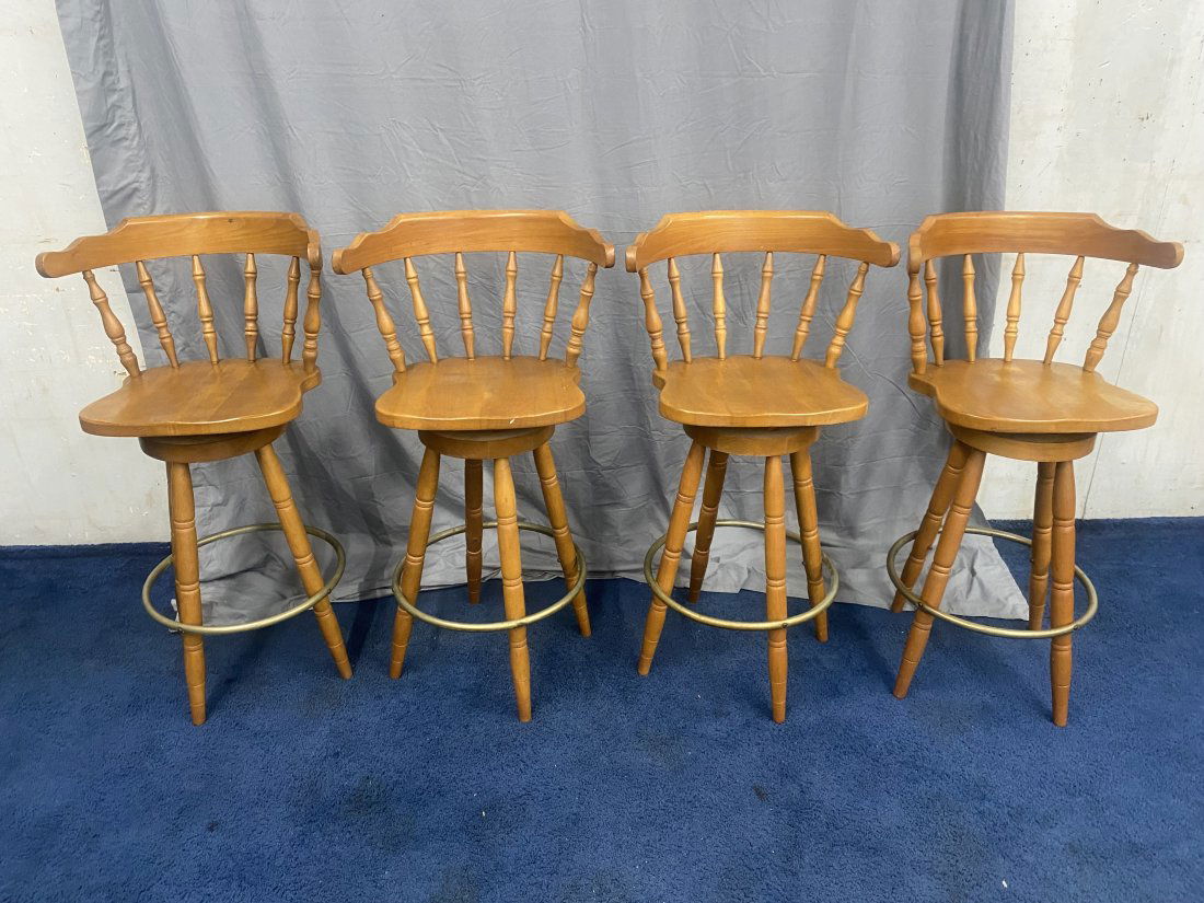 Set of Four Maple Bar Stools (1 of 6)