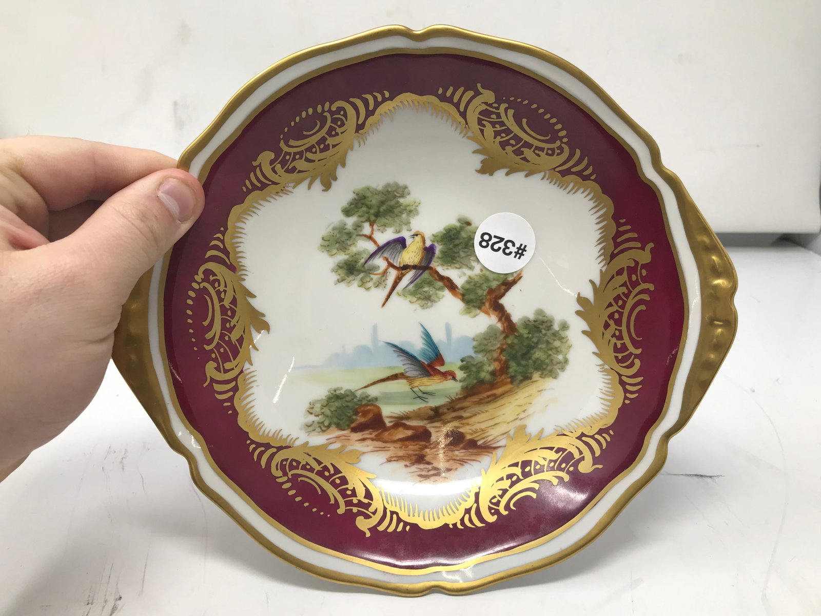 Sevres Limoges Birds of Paradise Bowl: 9"W,