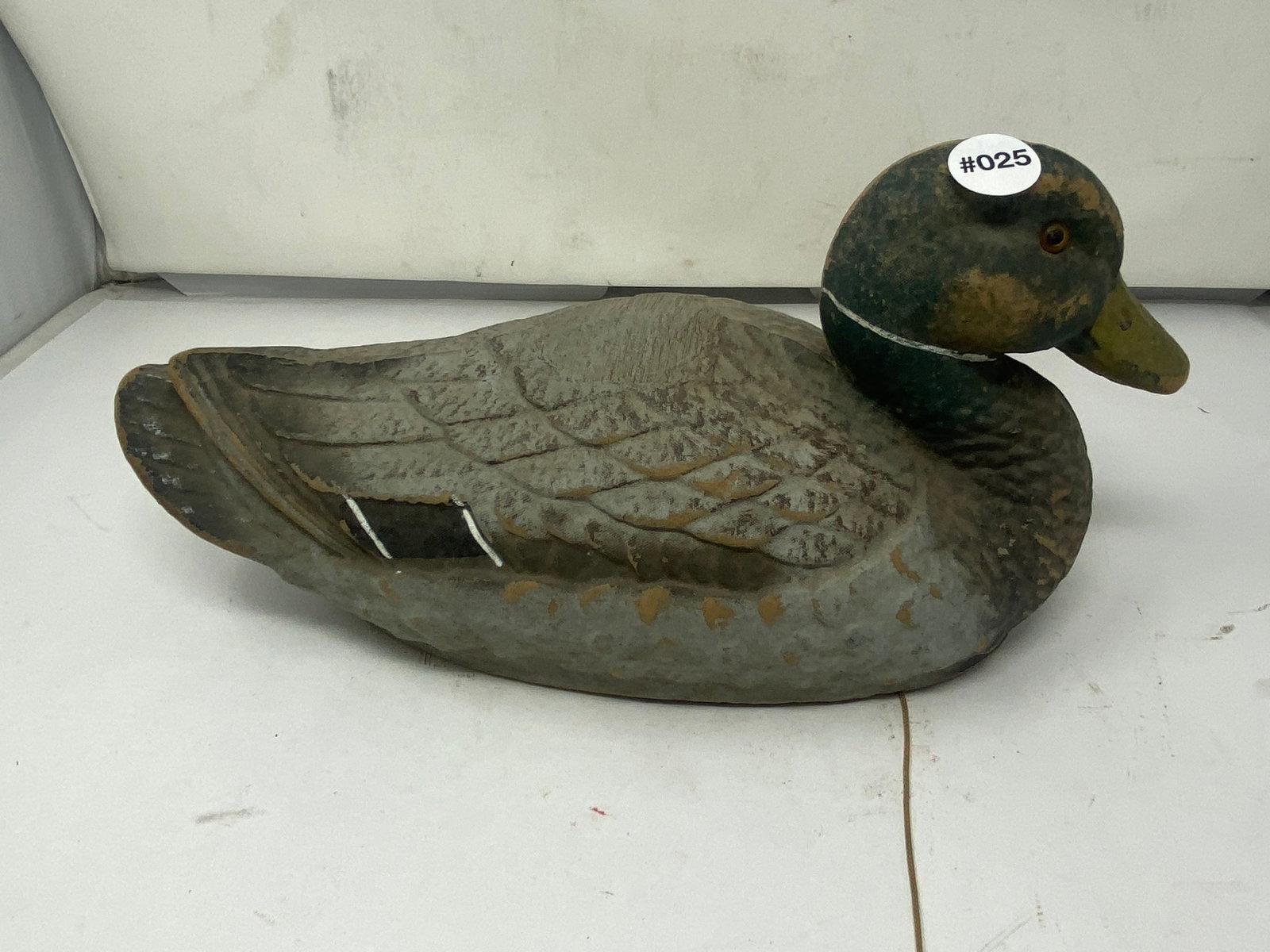 Working Duck Decoy: 8"x15", signed on bottom