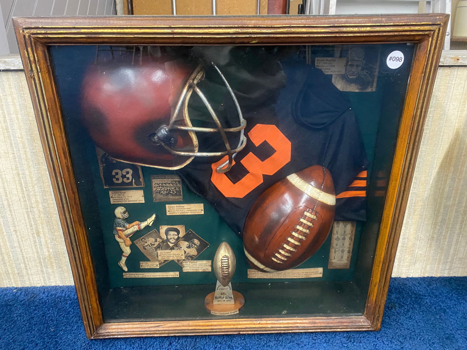 Football Diorama: case measures 24" x 24" x 7".