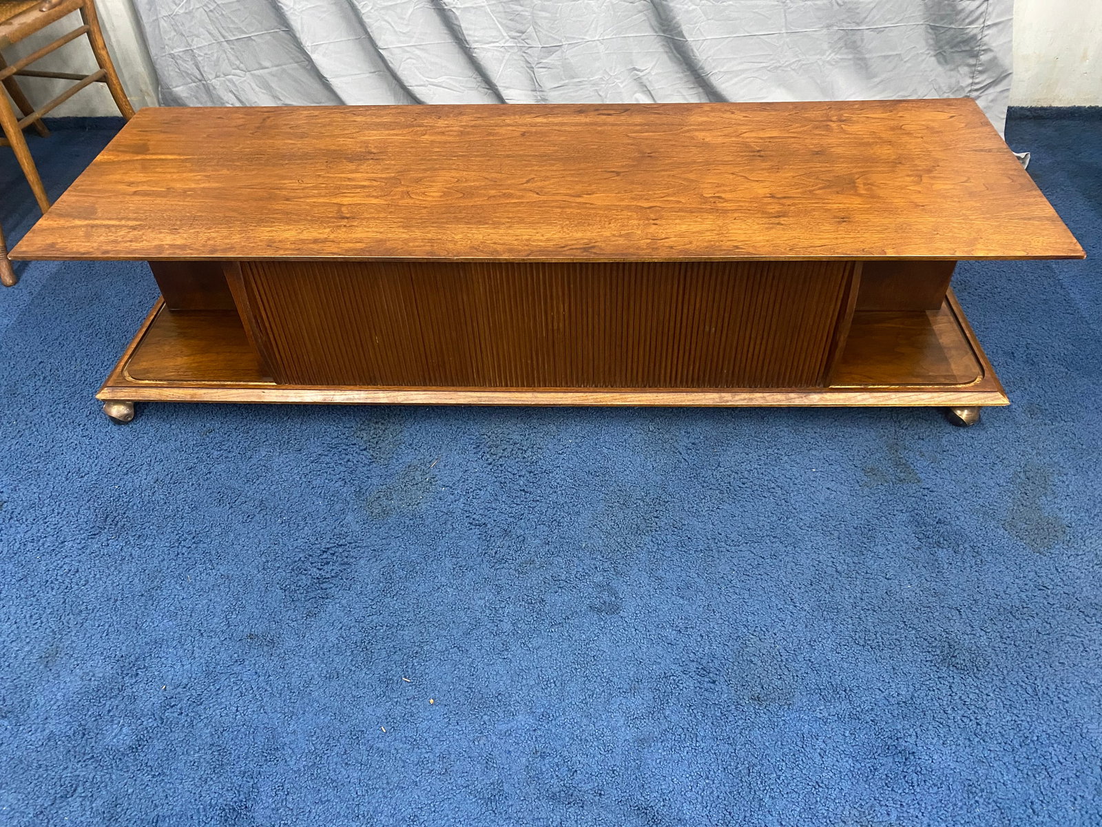 Lane Walnut Coffee Table with Tambour Door (1 of 12)