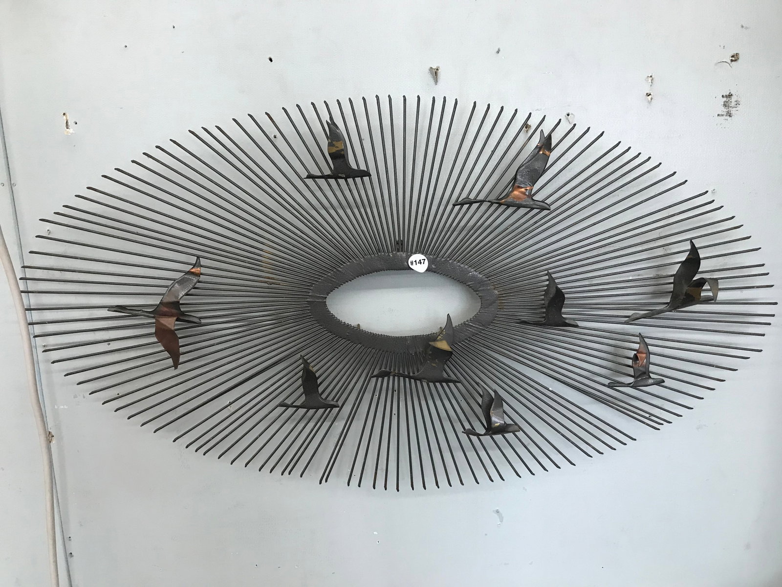 Curtis Jere Brutilist Sunburst Sculpture: Unsigned, 38" W.
