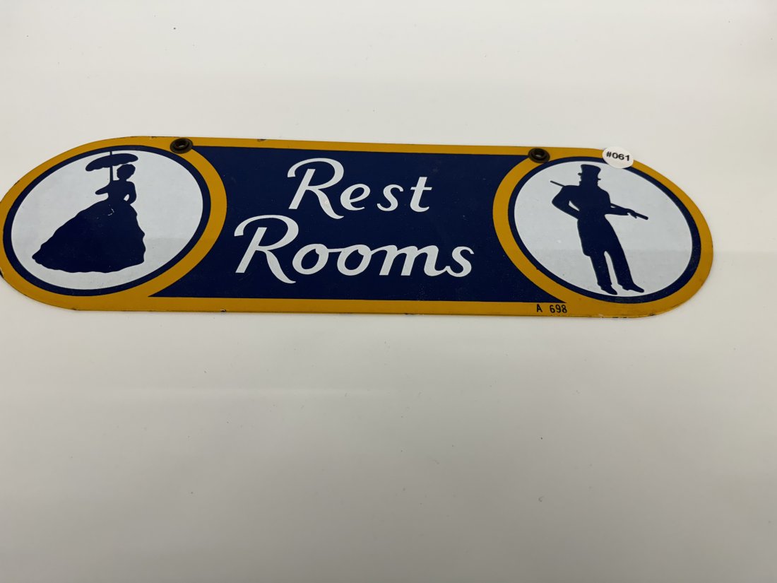 Vintage Porcelain Restroom Sign (1 of 5)