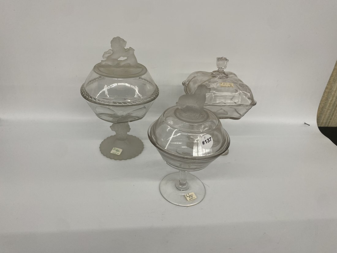 Three Antique Covered Compotes (1 of 4)