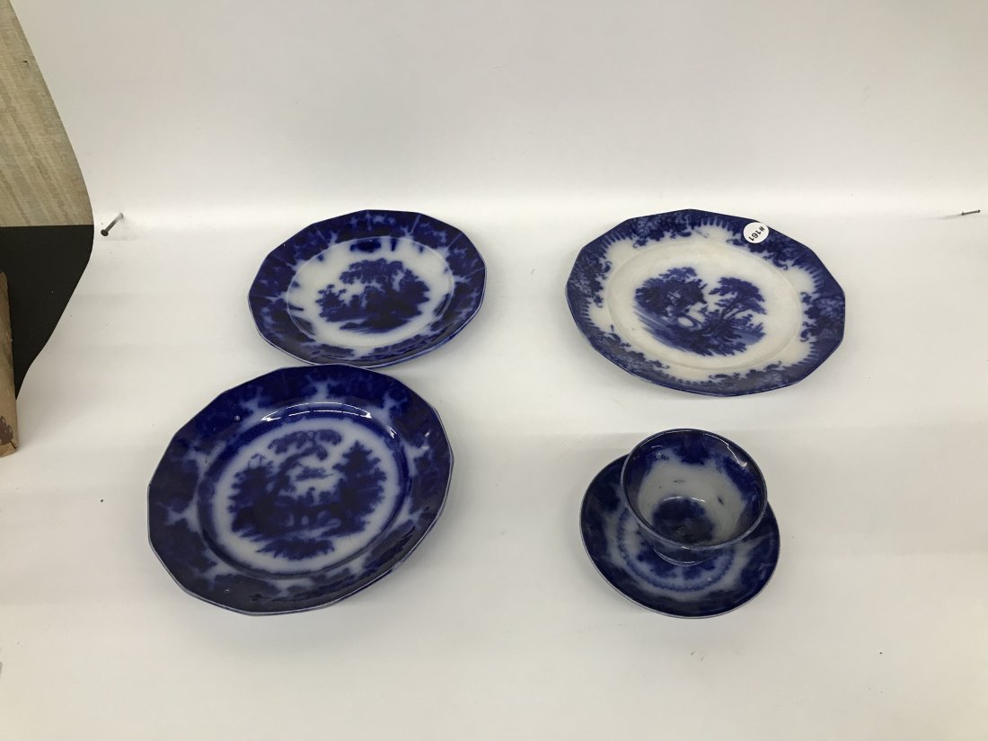 5 Pcs Antique Flow Blue (1 of 6)