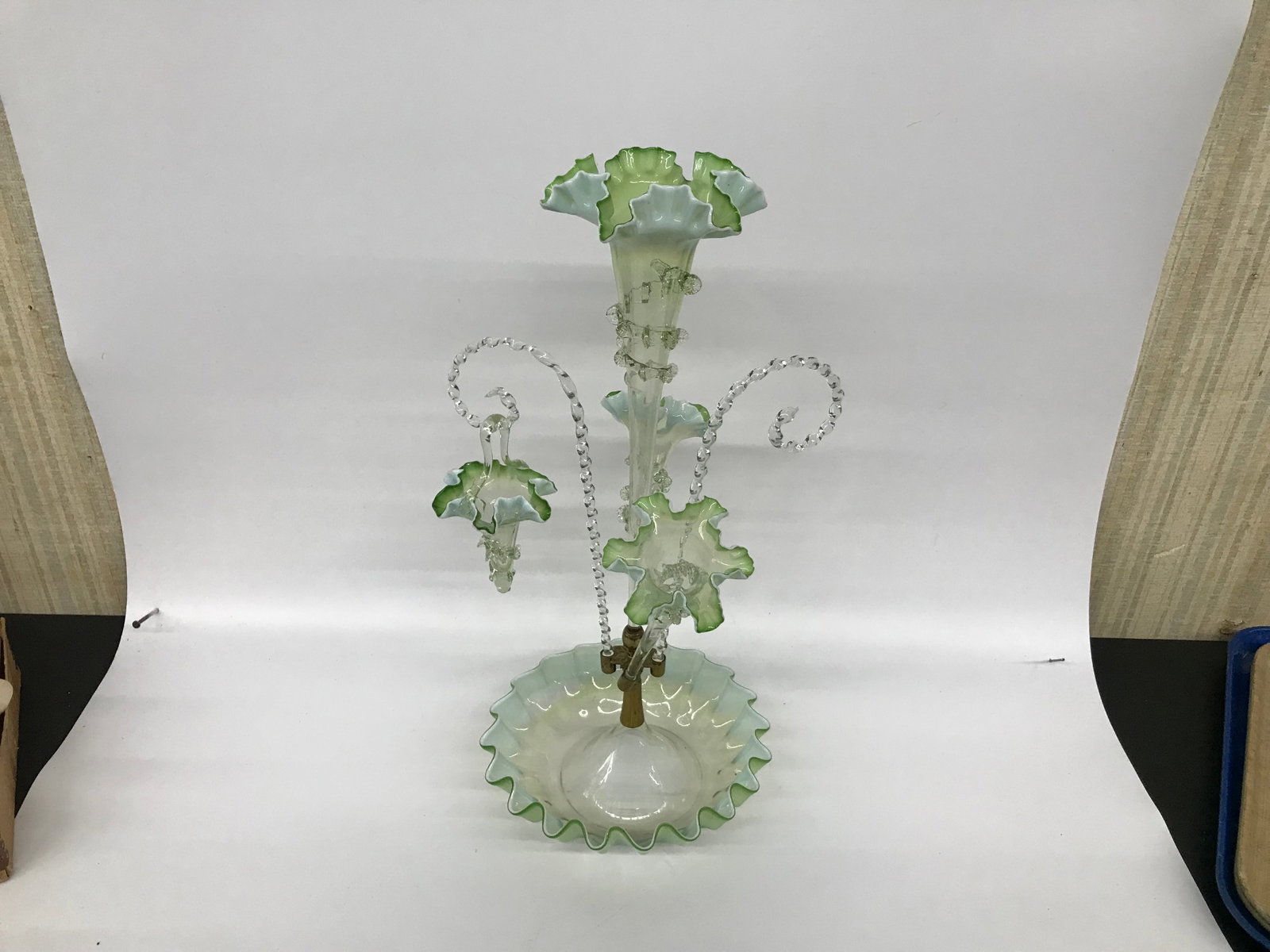 VIctorian Opalescent Epergne: 22"H.