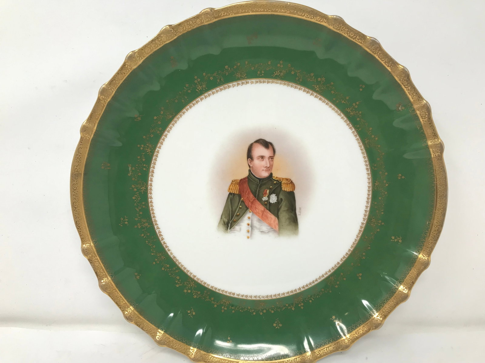 Napoleon Limoges France Charger: 13" wide. Signed on back.