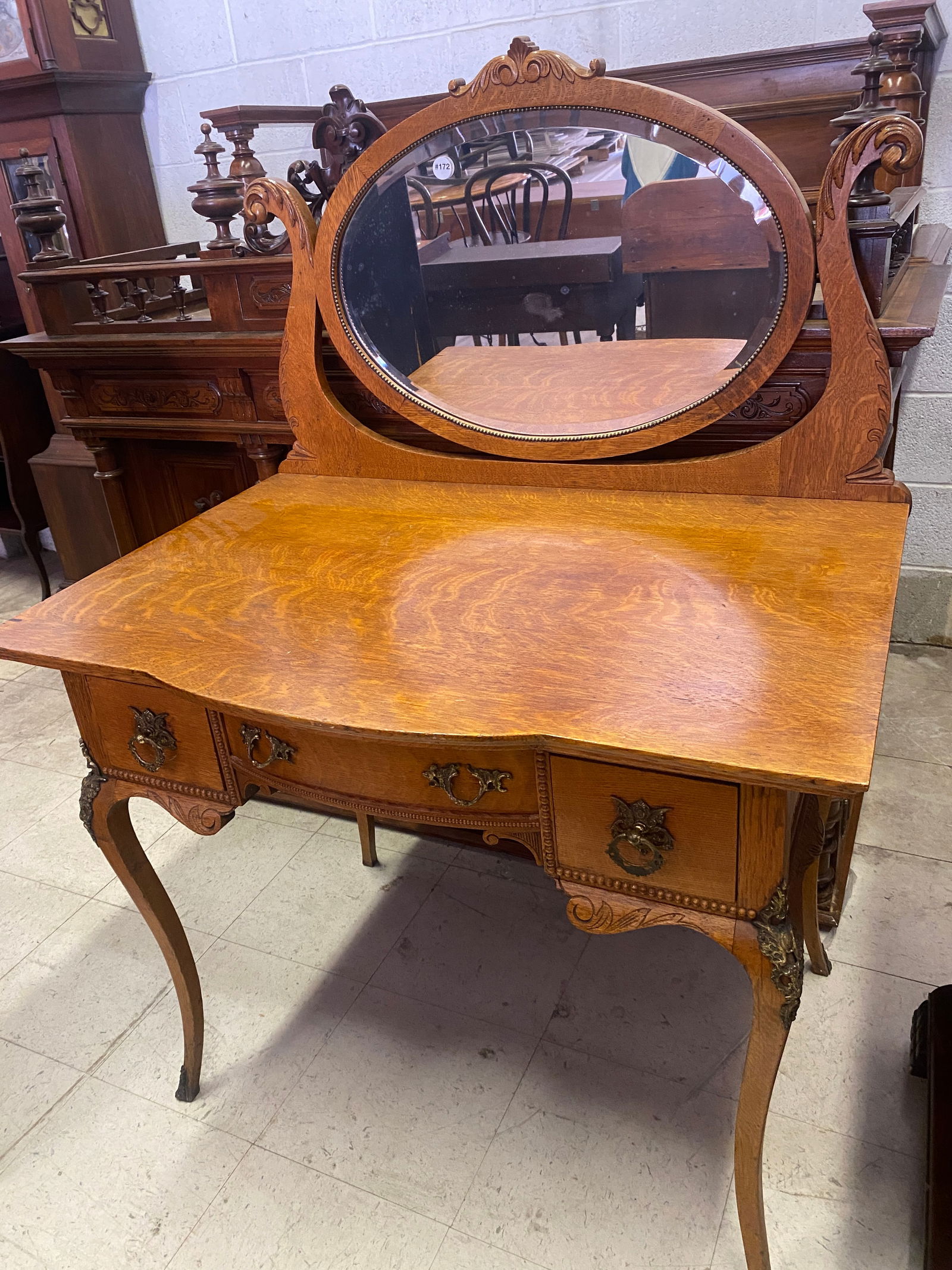 Antique Oak Vanity (1 of 6)