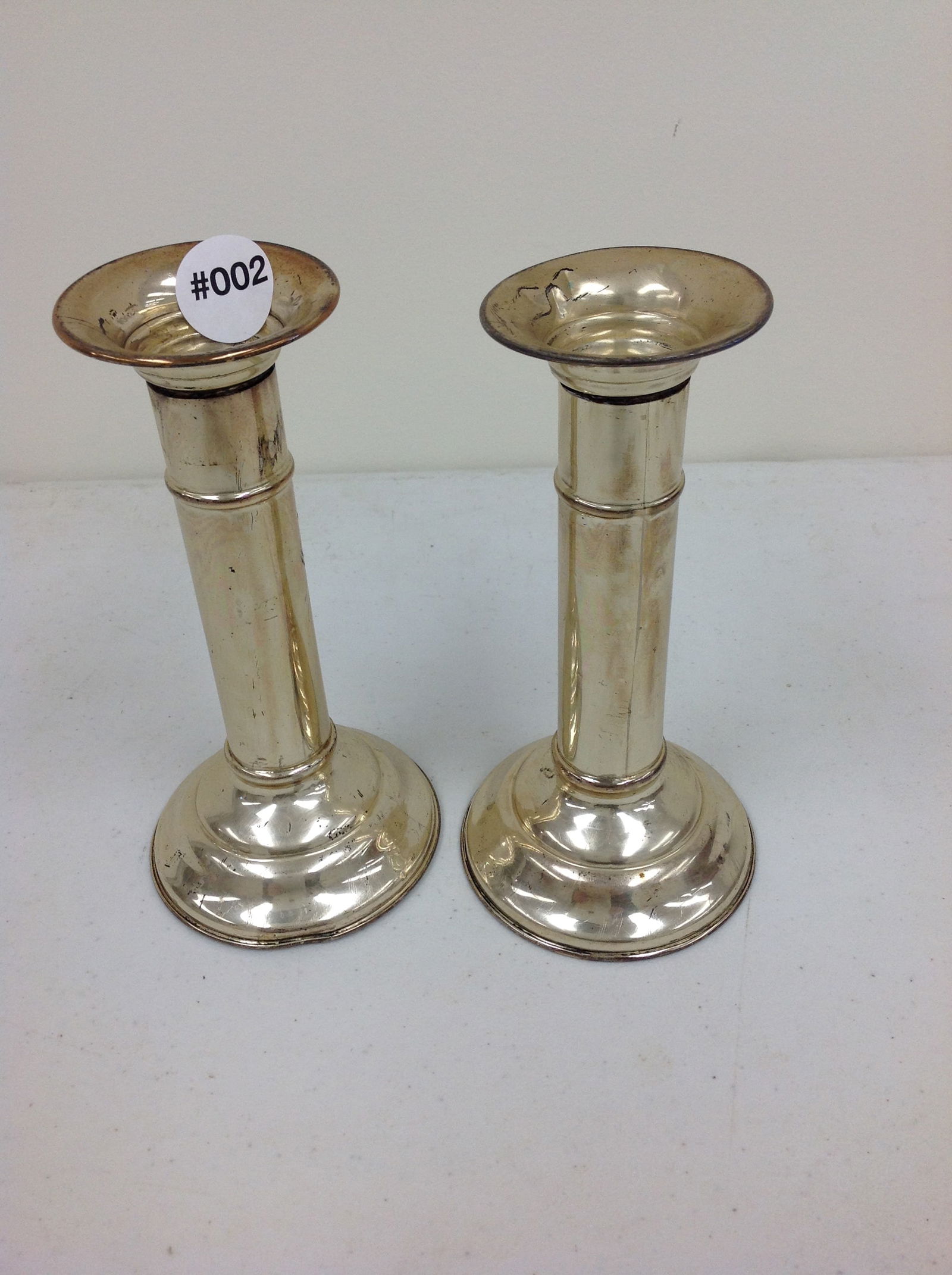 Pair of Sterling Weighted Candlesticks: 7" H
