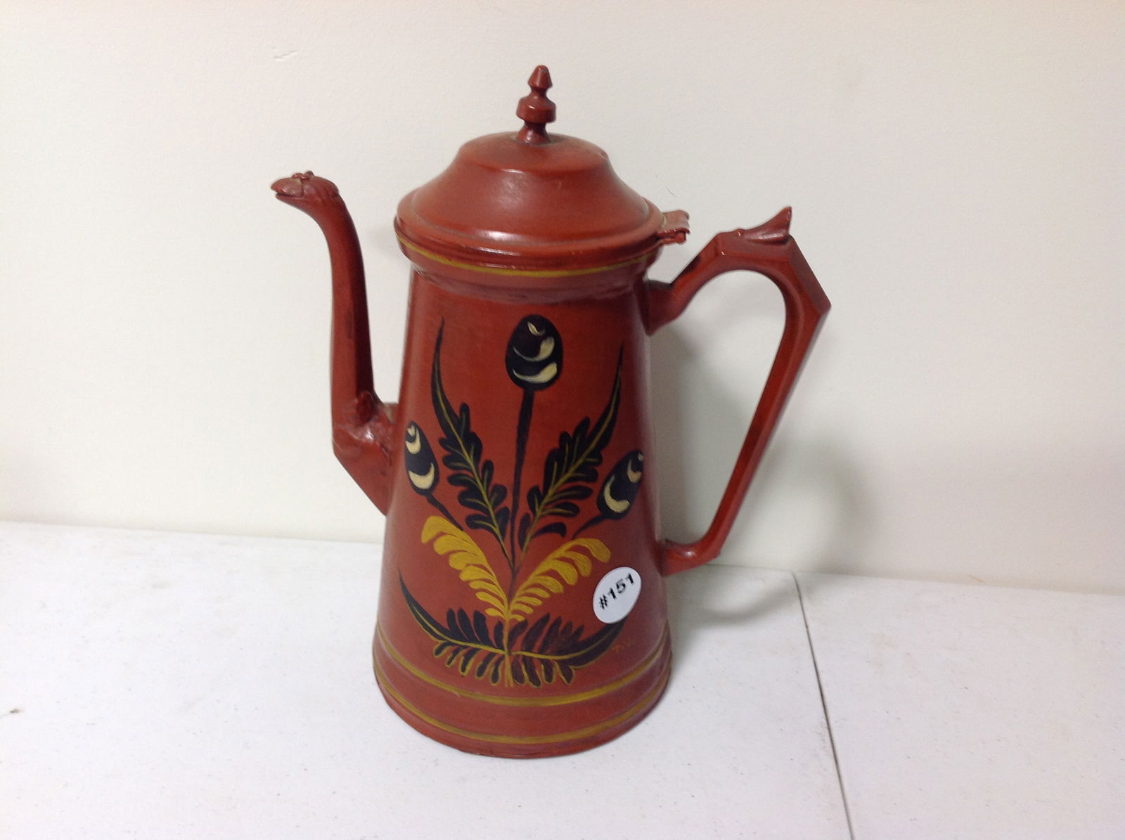 Antique Toleware Coffee Pot (1 of 4)