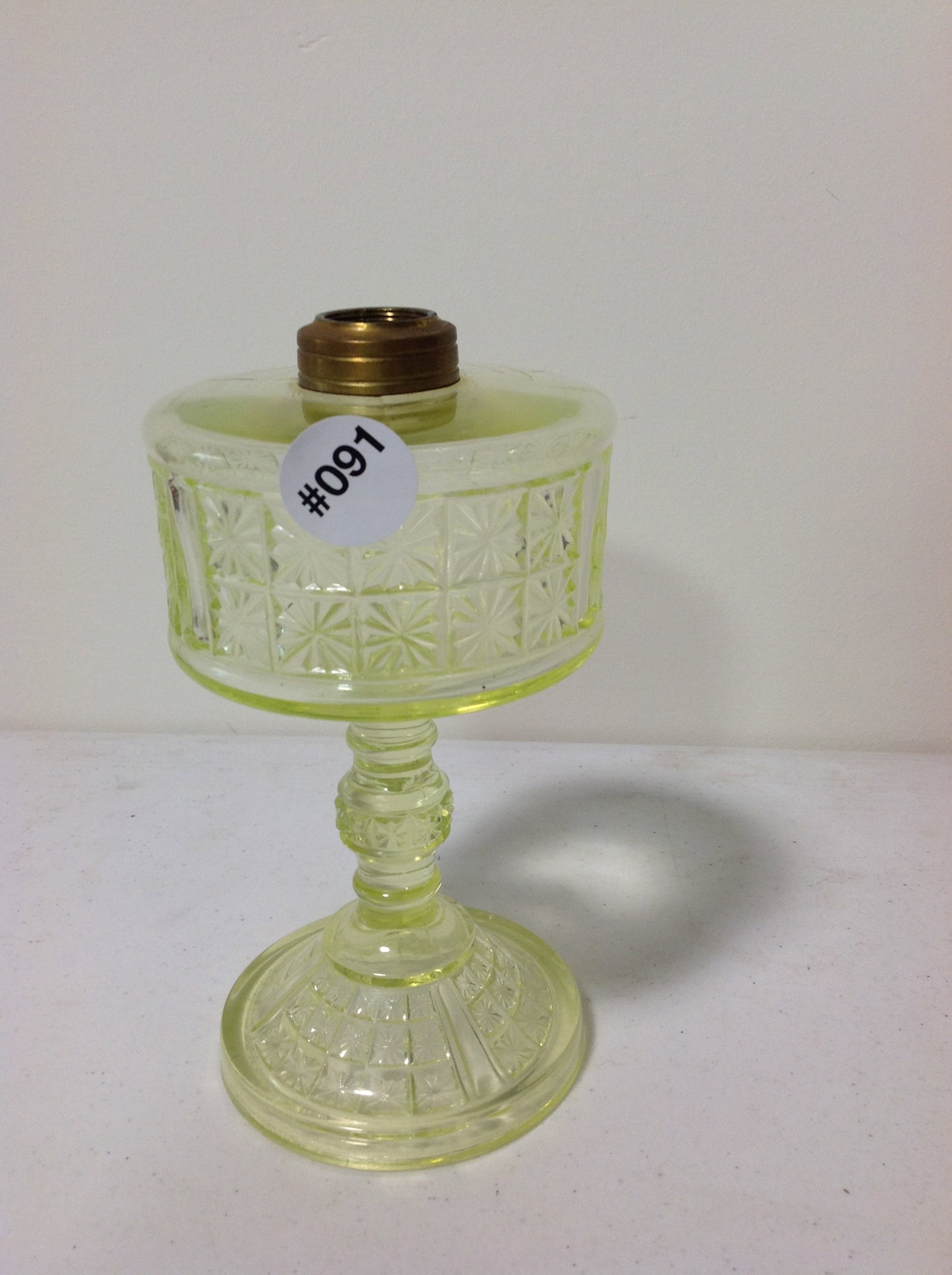 Vaseline Glass Lamp: 8".