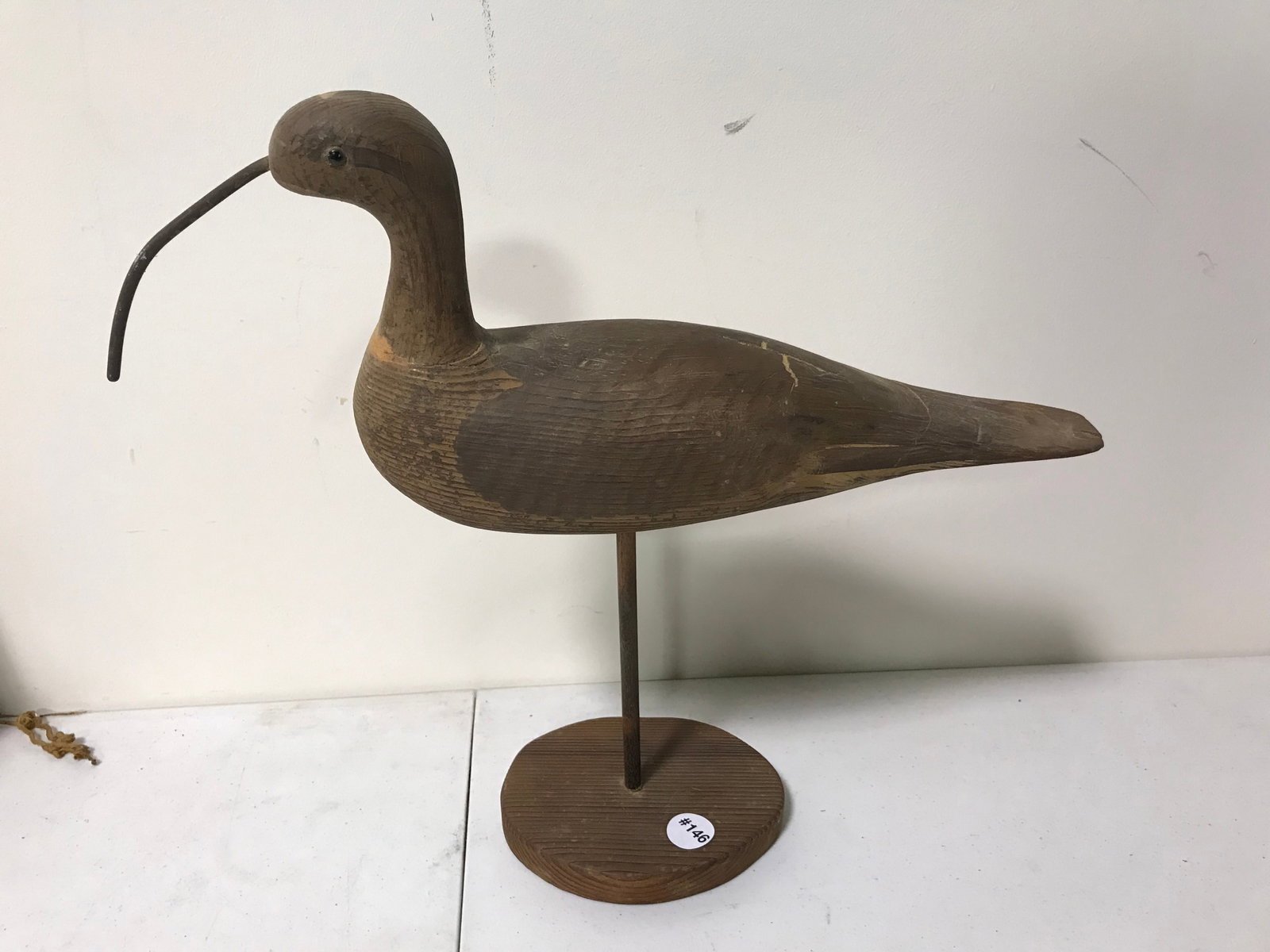 Carved Shorebird: 17"x 16"