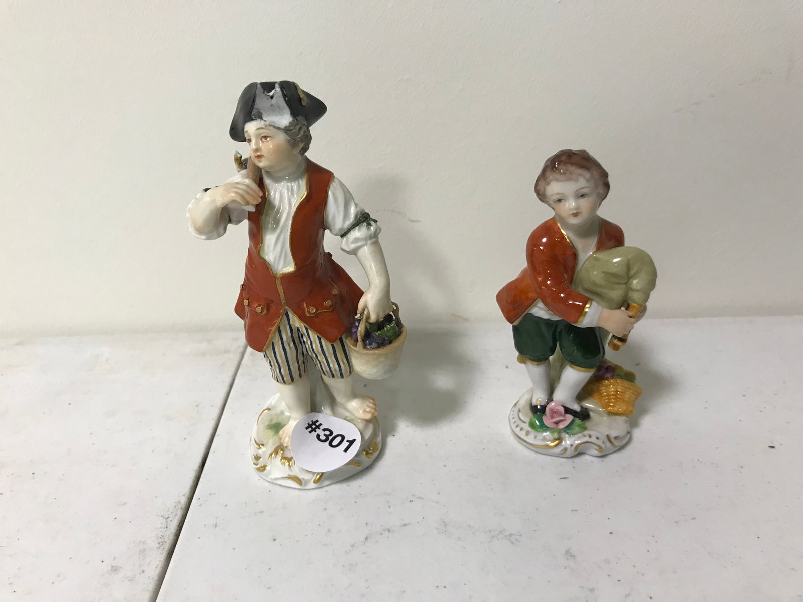 (2) Figurines: Includes Meissen and samson, largest 5"H.