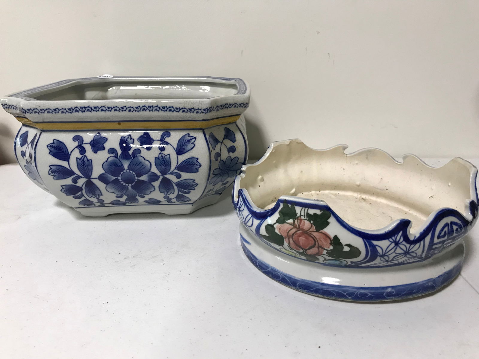 2 Pcs Blue & White China (1 of 6)