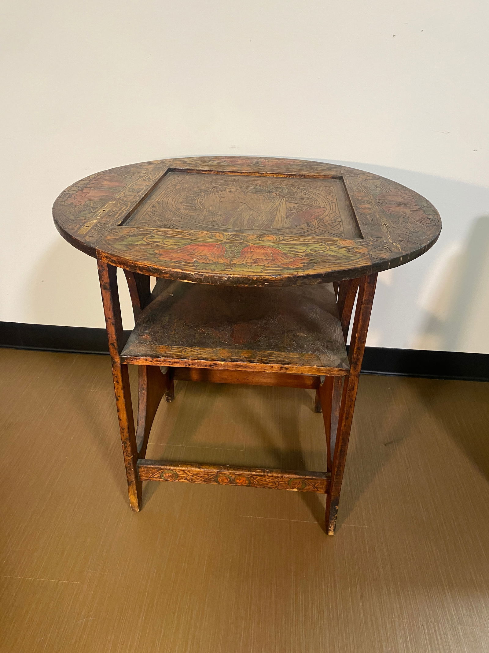 Flemish Art Decorated Hutch Table (1 of 7)