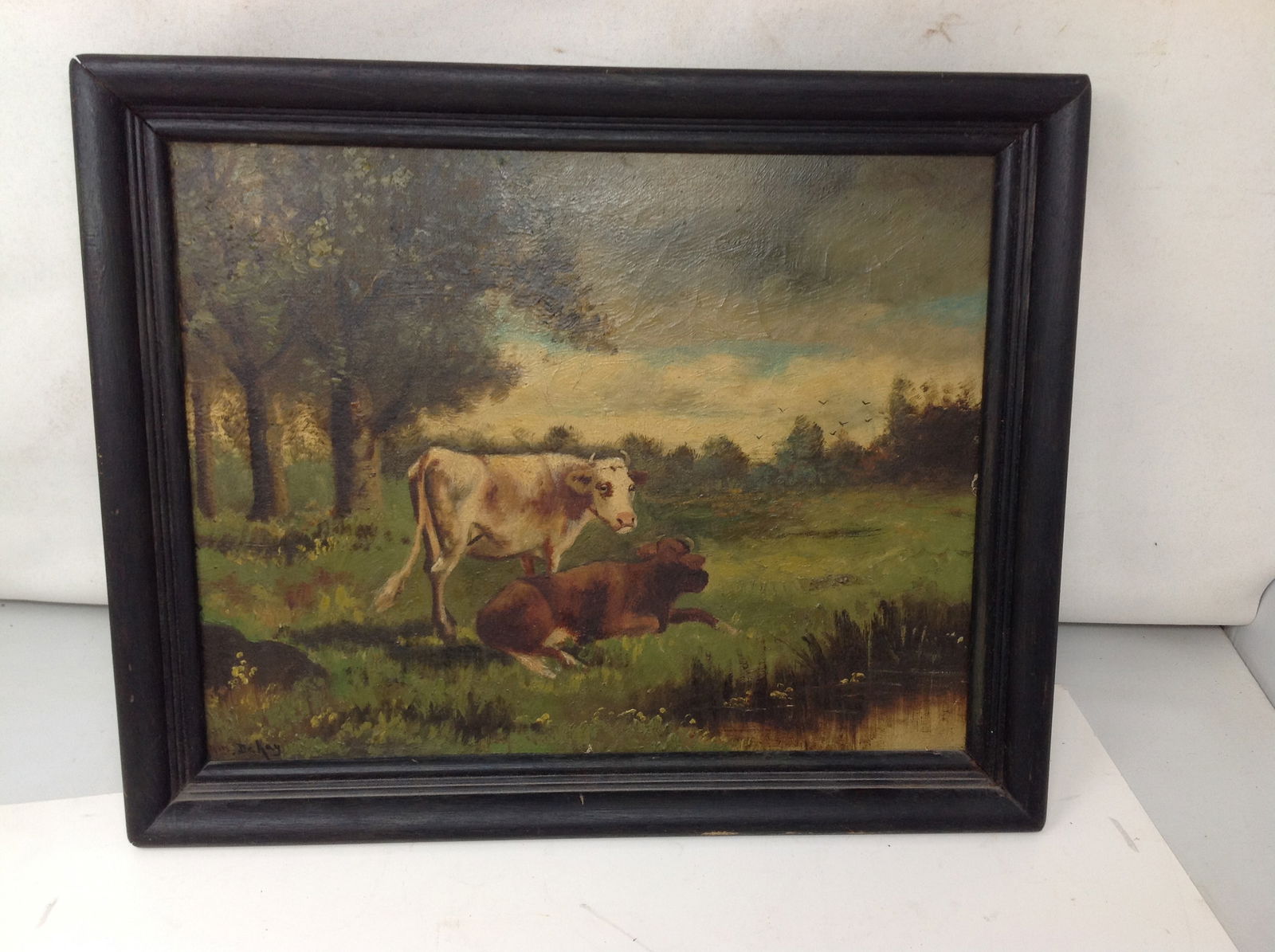 19thC Landscape Cow Painting (1 of 4)