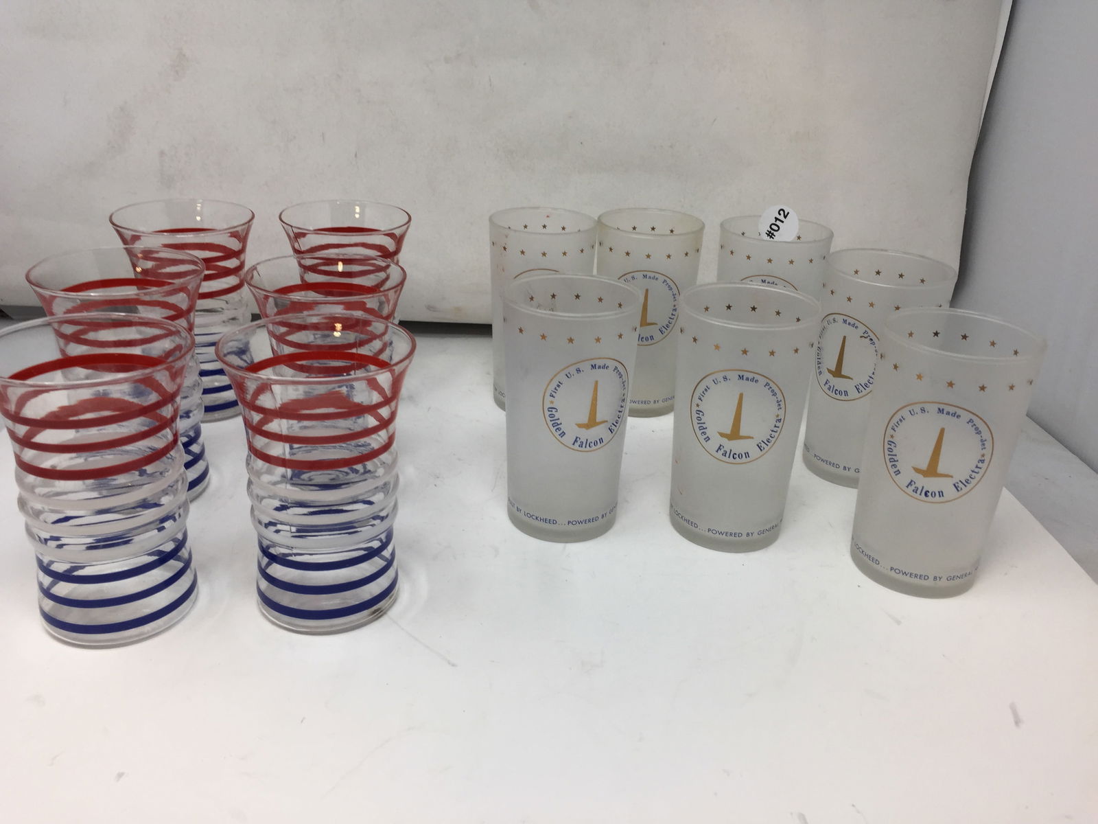 MCM Drinking Glasses: Both set approximately 5" H.