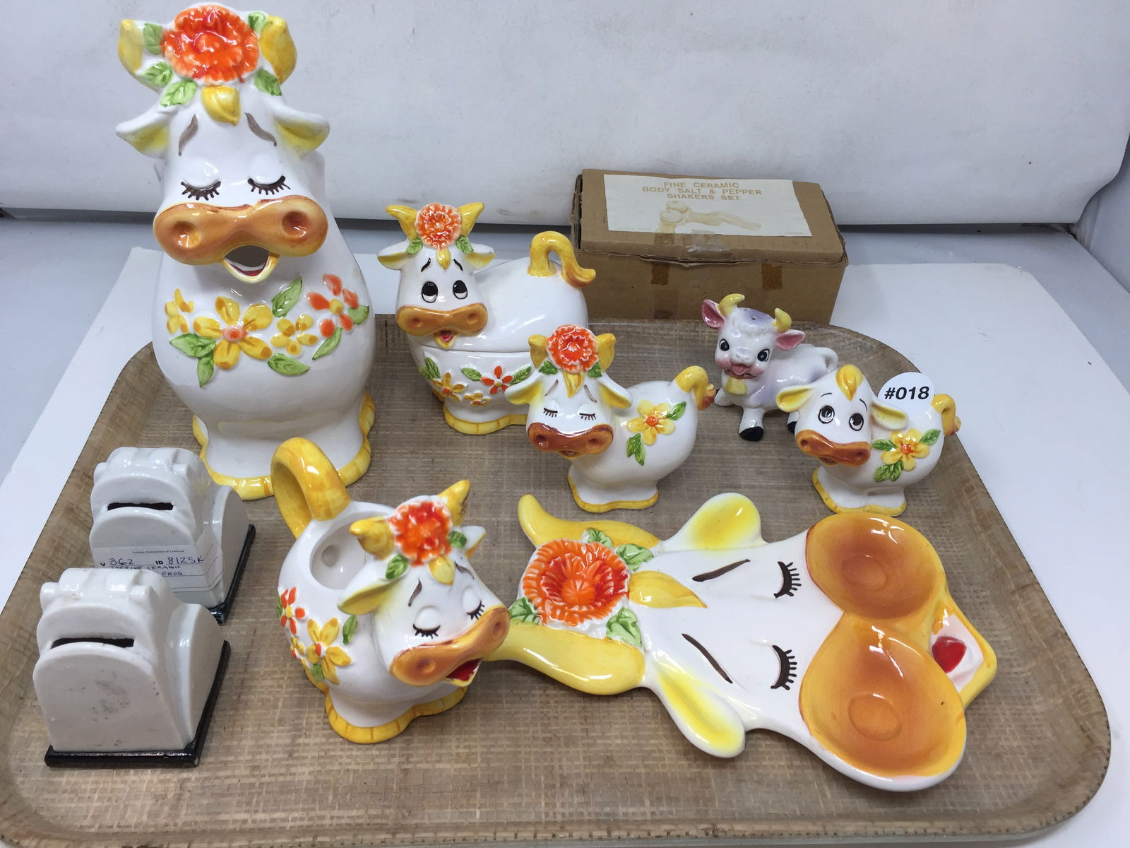 Vintage Lefton Cow Condiment Set (1 of 5)