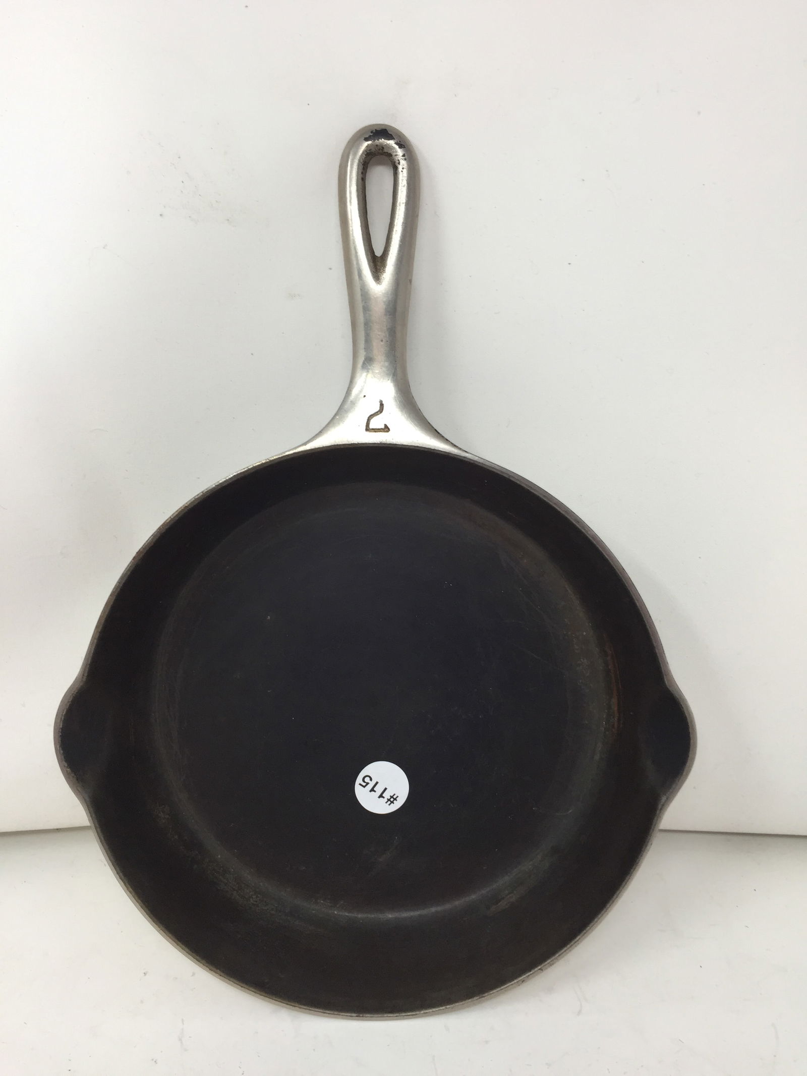 Griswold #7 Nickel Plated Frying Pan: 15" to handle