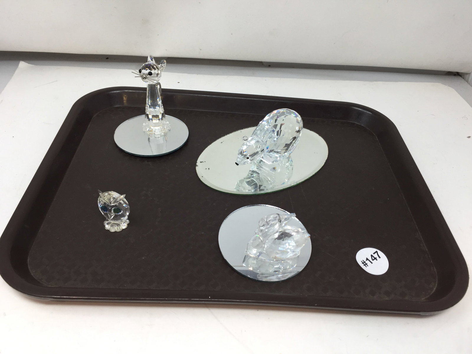(4) Swarovskis: Largest 4"W.
