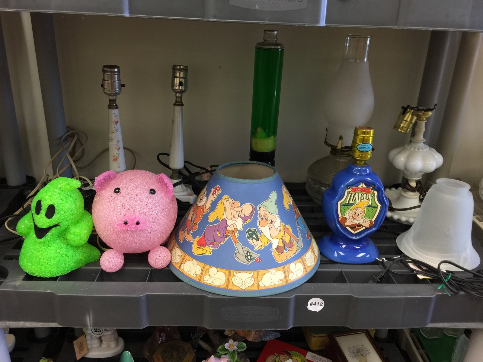 Lighting Lot: includes lava lamp, Disney lamp, metal lamps plus.