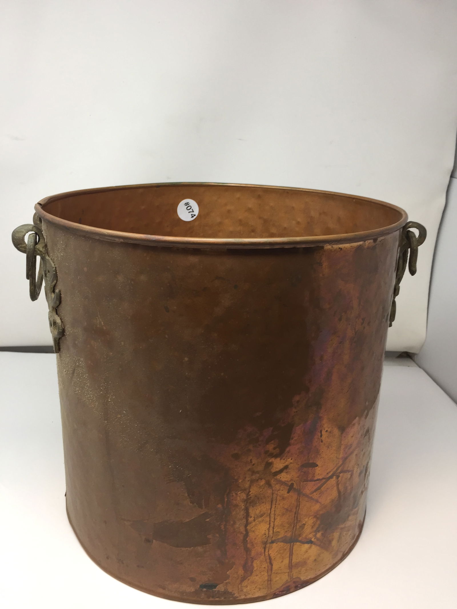 Copper Planter: 12" x 12". Double handled.