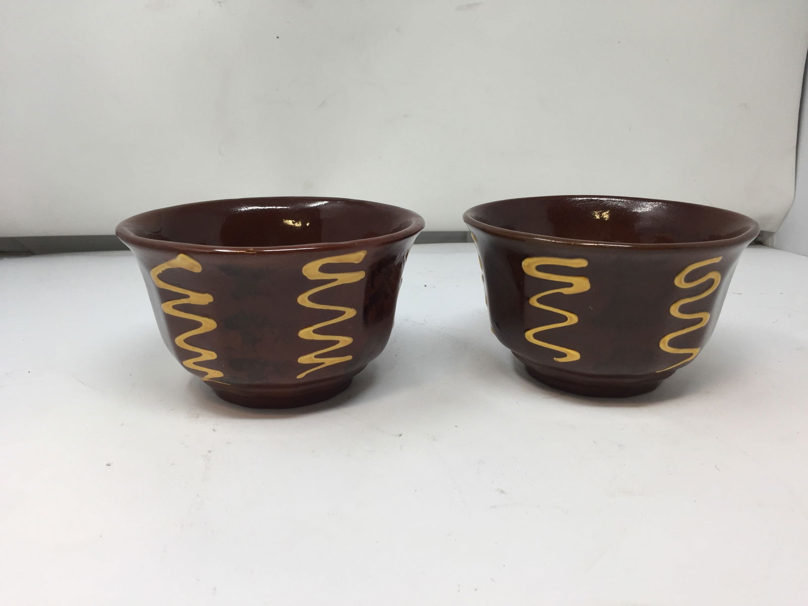 Breininger Redware Flower Pots: paneled, 5.5"W.