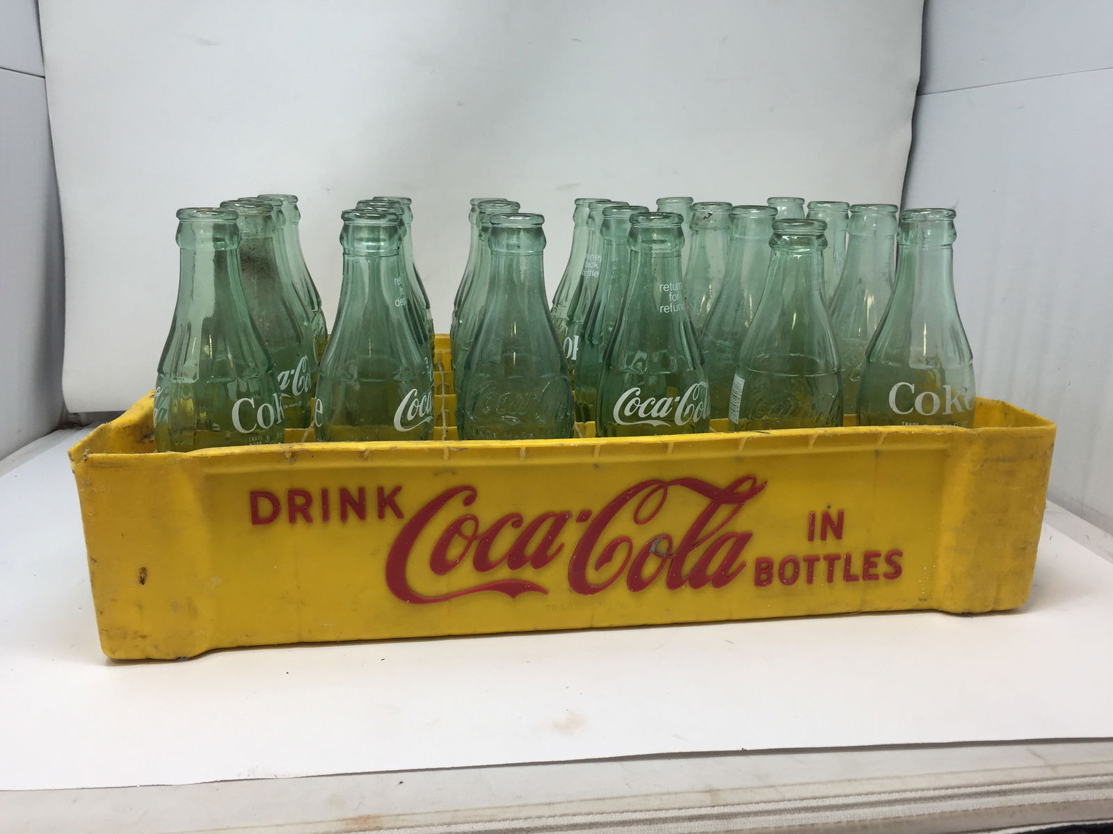 Coca-Cola Carrier & Bottles: 18"x11".