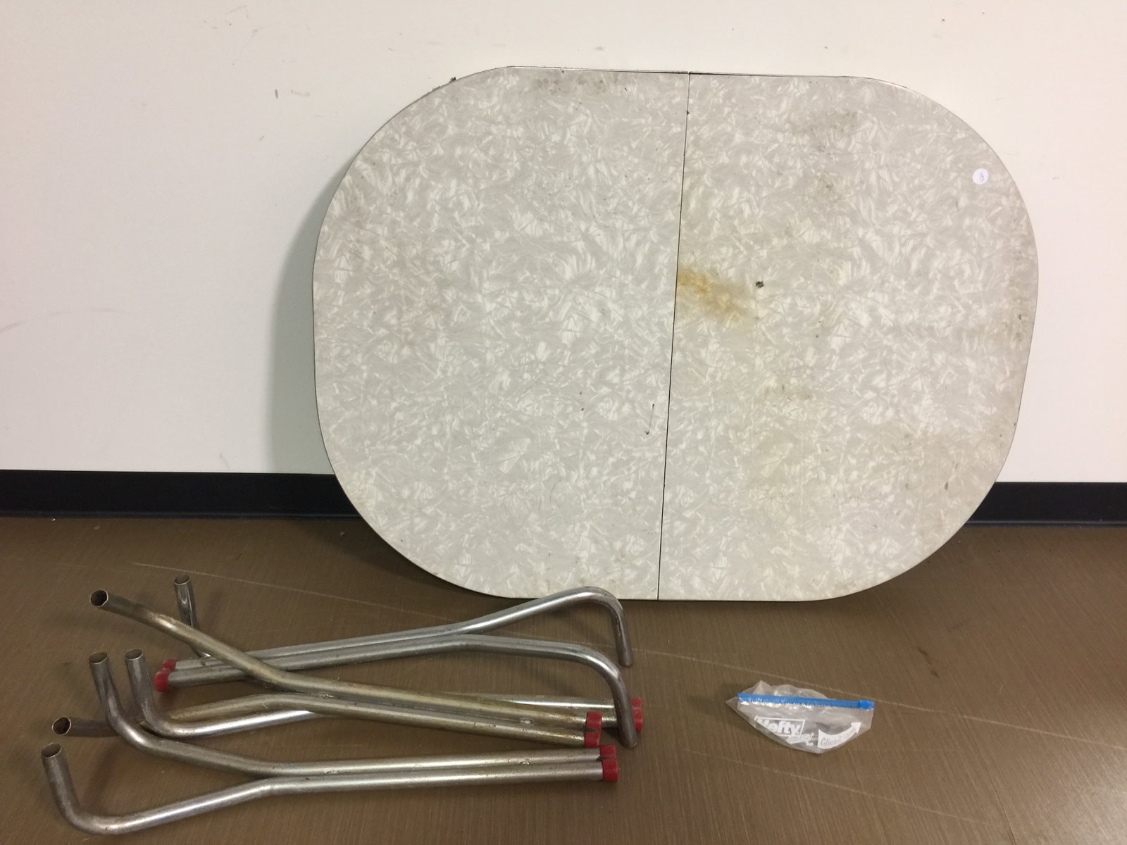 Retro Chrome Base Table: 30" x 48" x 36".