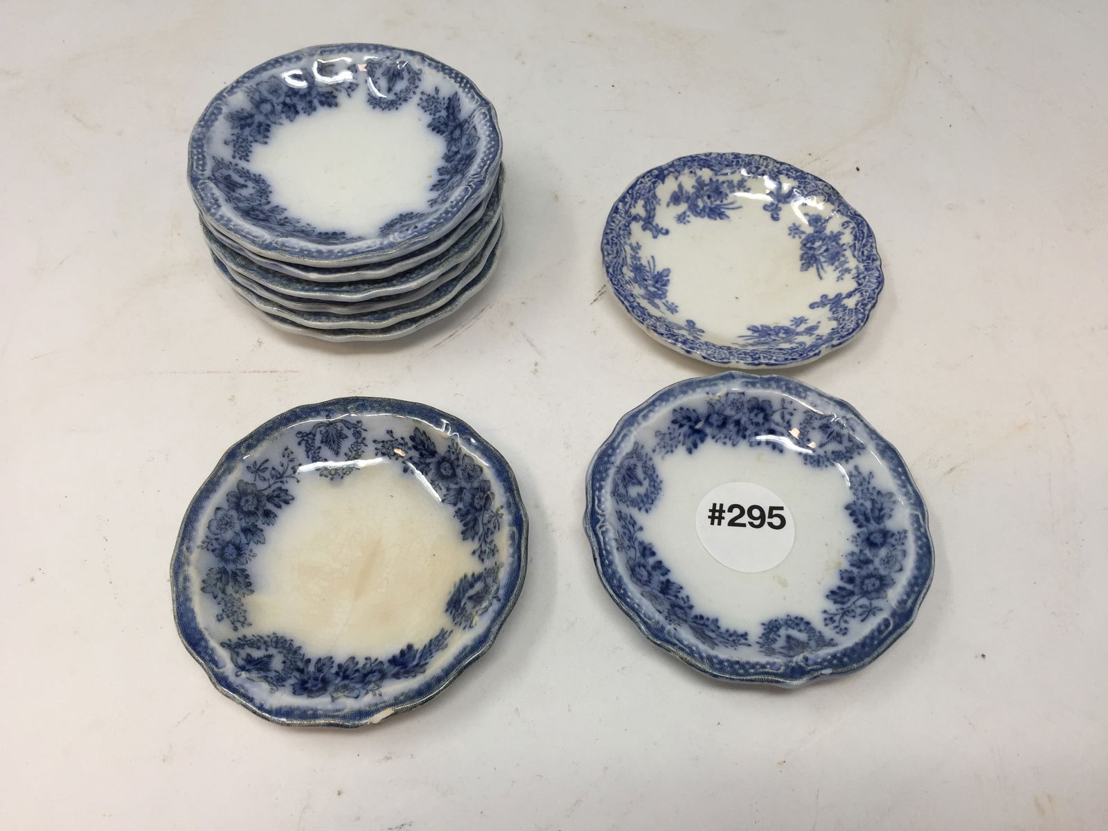 (8) Flow Blue Butter Pats (1 of 3)