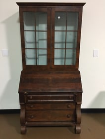 19thC Desk w/Bookcase Top