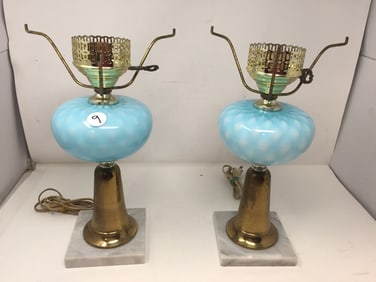 Pair of Opalescent Lamps