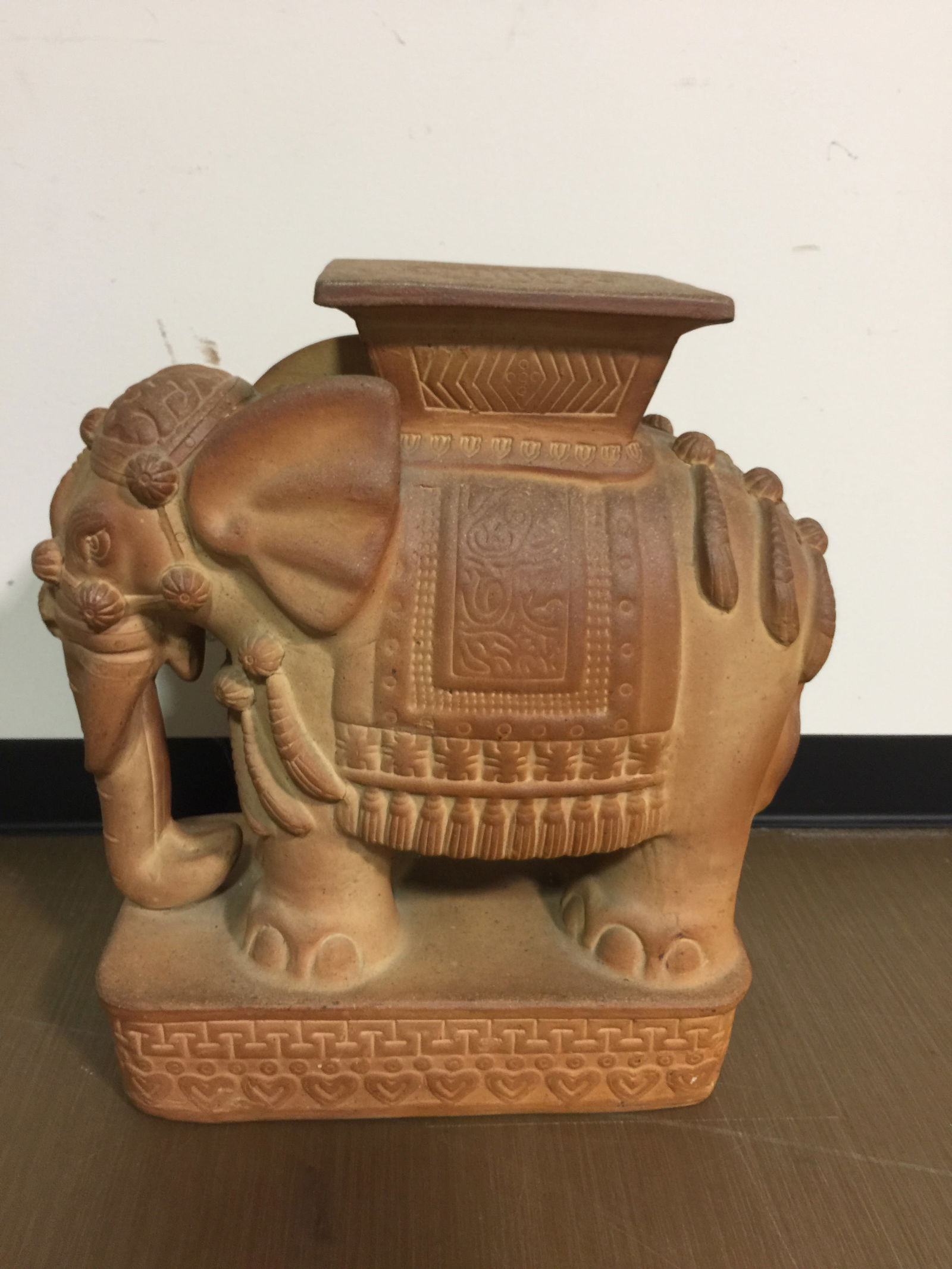 Terra Cotta Elephant Garden Seat: 22" x 20"