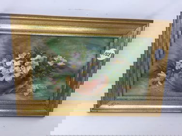 Signed Painting on Stained Glass