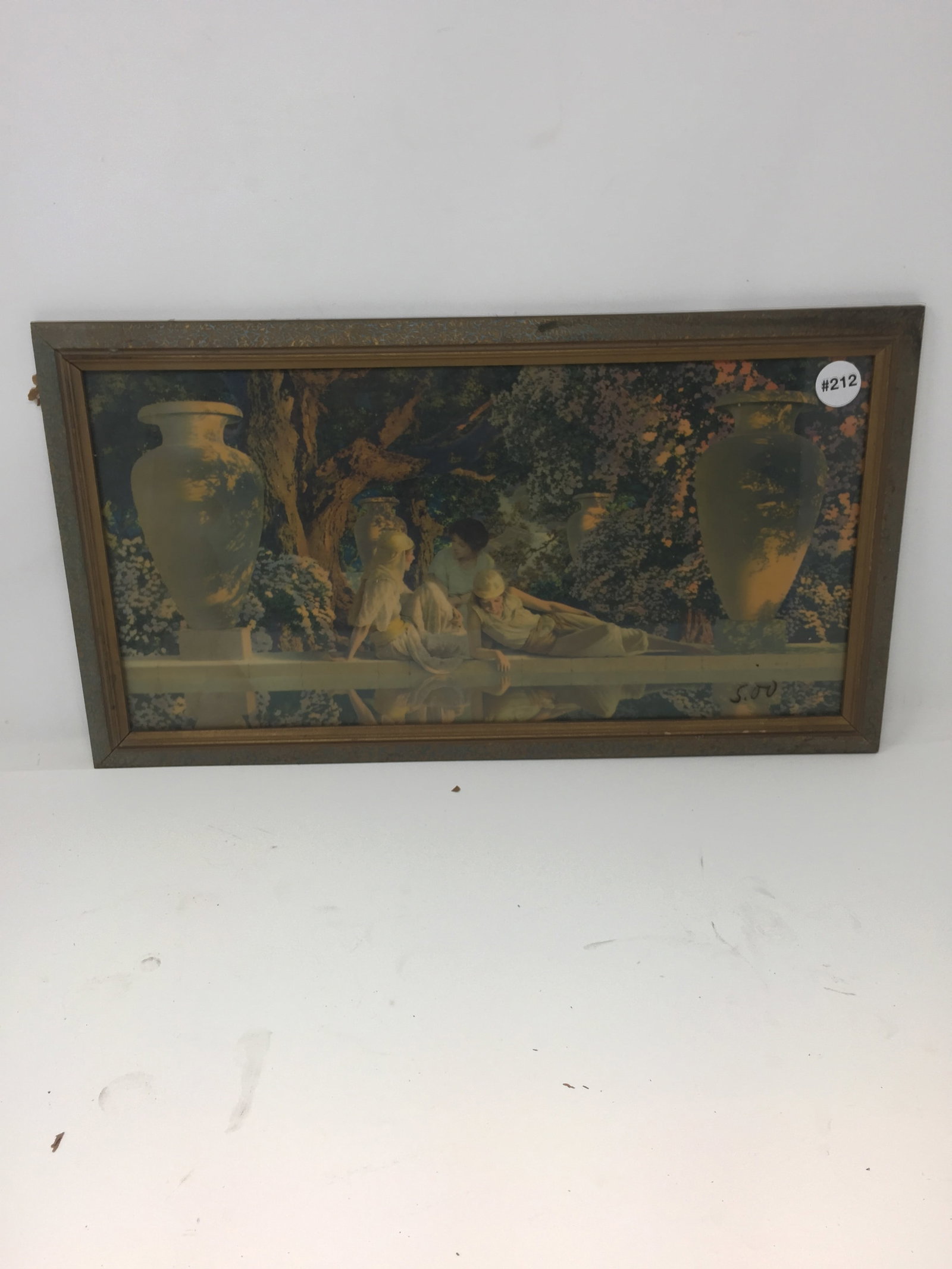 Maxfield Parrish The Garden Allah Volo Chrome Print: In original 20" x 11" art deco frame.