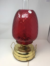 Antique Cranberry Banquet Lamp