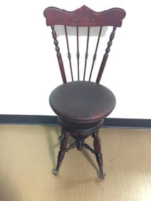 Antique Hi-Back Piano Stool