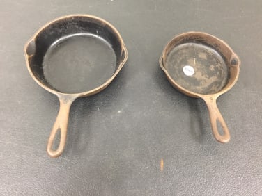 (2) Cast Iron Frying Pans